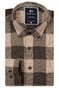 Giordano Brando Wooltouch Melange Flanel Check Overhemd Donker Bruin