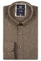 Giordano Brando Wooltouch Melange Flanel Twill Overhemd Donker Bruin