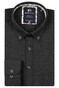 Giordano Brando Wooltouch Melange Flanel Twill Overhemd Zwart