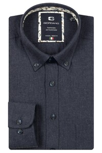 Giordano Brando Wooltouch Melange Flannel Twill Shirt Navy