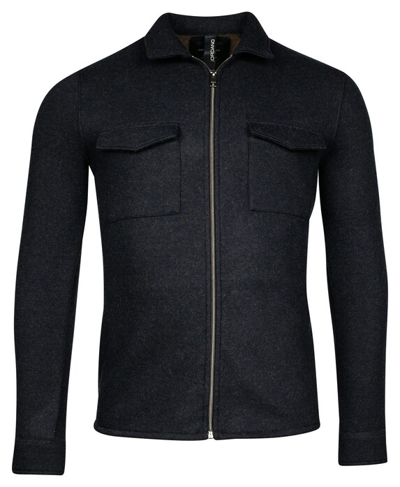 Giordano Carissio Full Zip Knitted Wool Doubleface Overshirt Dark Navy