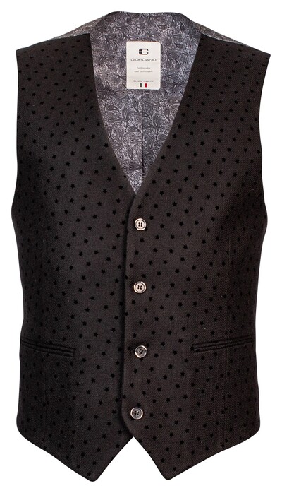Giordano Davide Wool Mix Star Flock Waistcoat Black