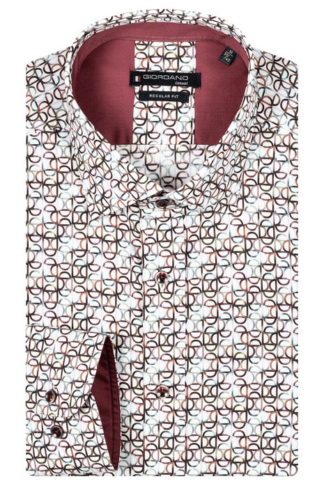Giordano Edward Cutaway Collar Fantasy Chains Pattern Overhemd Rood