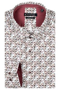 Giordano Edward Cutaway Collar Fantasy Chains Pattern Shirt Red