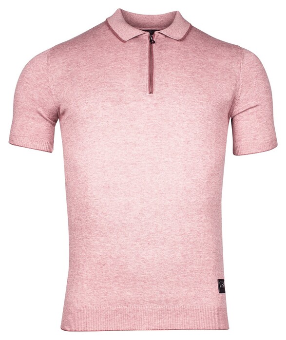 Giordano Enzo Knitted Melange Zip Collar Poloshirt Red