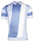 Giordano Enzo Knitted Vertical Diagonal Stripe Zip Poloshirt Navy