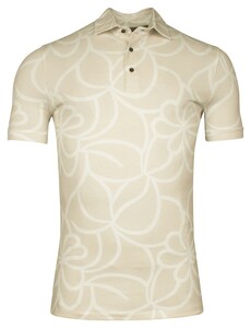 Giordano Formentini Cotton Stretch Organic Pattern Piqué Polo Zand