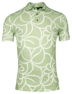Giordano Formentini Cotton Stretch Organic Pattern Piqué Poloshirt Apple Green