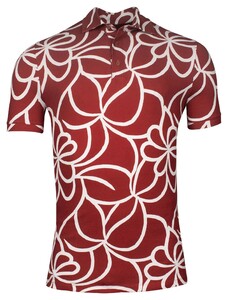 Giordano Formentini Cotton Stretch Organic Pattern Piqué Poloshirt Red