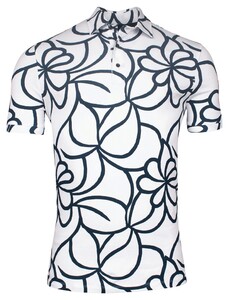 Giordano Formentini Cotton Stretch Organic Pattern Piqué Poloshirt White
