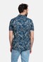 Giordano Formentini Floral Pattern Subtle Stretch Piqué Polo Navy