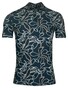 Giordano Formentini Floral Pattern Subtle Stretch Piqué Polo Navy