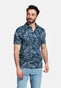 Giordano Formentini Floral Pattern Subtle Stretch Piqué Polo Navy