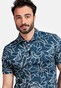 Giordano Formentini Floral Pattern Subtle Stretch Piqué Polo Navy