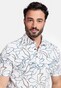 Giordano Formentini Floral Pattern Subtle Stretch Piqué Polo Wit