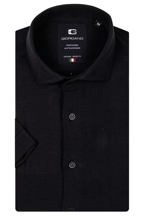 Giordano Front Cutaway Doubleface Waffle Texture Overhemd Navy