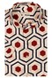Giordano Front Cutaway Graphic Pattern Overhemd Rood-Navy