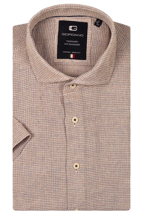 Giordano Front Cutaway Structured Overhemd Pastel Roze