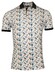 Giordano Genardi Fantasy Allover Leaves Pattern Piqué Polo Mauve-Multi