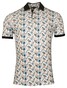 Giordano Genardi Fantasy Allover Leaves Pattern Piqué Poloshirt Mauve-Multi