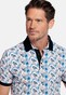 Giordano Genardi Fantasy Allover Leaves Pattern Piqué Poloshirt Mauve-Multi