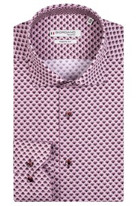 Giordano Graphic Rainbows Pattern Maggiore Semi Cutaway Shirt Red