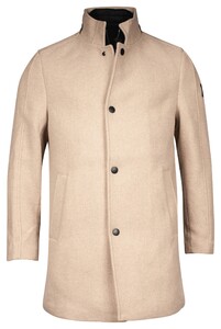 Giordano Ilyano Long Coat With Insert Brushed Twill Recycled Wool Blend Brown