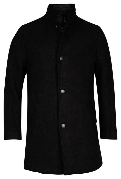 Giordano Ilyano Long Coat With Insert Brushed Twill Recycled Wool Blend Jas Navy
