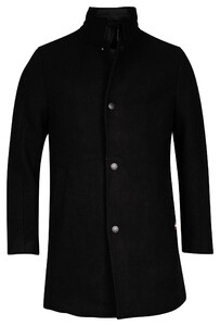 Giordano Ilyano Long Coat With Insert Brushed Twill Recycled Wool Blend Navy