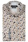 Giordano Ivy Abstract Flower Pattern Satin Subtle Stretch Overhemd Navy-Multi