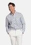 Giordano Ivy Abstract Flower Pattern Satin Subtle Stretch Overhemd Navy-Multi