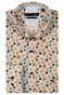 Giordano Ivy Abstract Flower Pattern Satin Subtle Stretch Overhemd Oranje-Multi