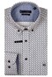 Giordano Ivy Allover Abstract Pattern Button Down Satin Stretch Overhemd Navy-Multi