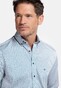 Giordano Ivy Allover Abstract Pattern Button Down Satin Stretch Shirt Navy-Multi