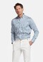 Giordano Ivy Allover Abstract Pattern Button Down Satin Stretch Shirt Navy-Multi