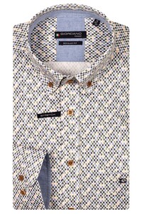 Giordano Ivy Allover Dot Pattern Satin Stretch Button Down Shirt Apple Green-Multi