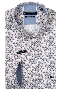 Giordano Ivy Allover Fantasy Cars Pattern Button-Down Overhemd Cerise-Multi