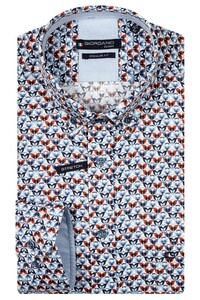 Giordano Ivy Butterflies Fantasy Button-Down Overhemd Navy-Dark Red
