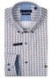Giordano Ivy Button-Down A7bstract Minimal Pattern Overhemd Navy-Dark Red