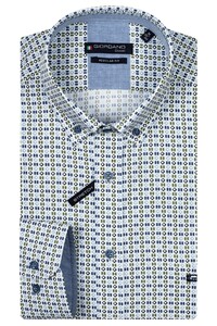 Giordano Ivy Button-Down A7bstract Minimal Pattern Overhemd Navy-Donkergroen