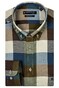 Giordano Ivy Button Down Brushed Twill Large Check Overhemd Donkergroen-Multi