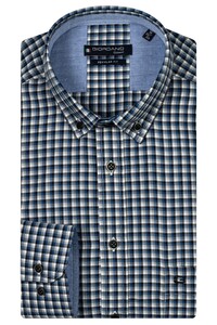 Giordano Ivy Button Down Colorful Twill Check Overhemd Dark Navy