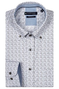 Giordano Ivy Button-Down Fancy Abstract Pattern Overhemd Optical White-Multi