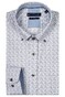 Giordano Ivy Button-Down Fancy Abstract Pattern Shirt Optical White-Multi