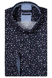 Giordano Ivy Button-Down Multi Dots Pattern Twill Overhemd Navy-Cerise