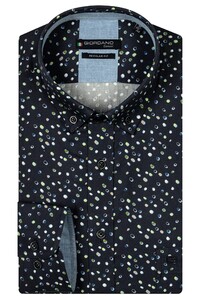 Giordano Ivy Button-Down Multi Dots Pattern Twill Overhemd Navy-Donkergroen