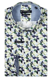 Giordano Ivy Button-Down Multi Shapes Fantasy Overhemd Green-Navy
