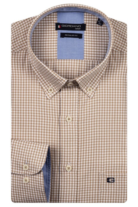 Giordano Ivy Button Down Oxford Gingham Mini Check Overhemd Kitt