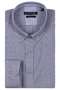 Giordano Ivy Button Down Oxford Gingham Mini Check Overhemd Pastel Blauw