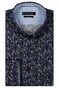 Giordano Ivy Button Down Satin Subtle Stretch Fine Leaves Pattern Overhemd Navy-Multi